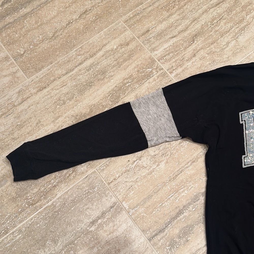 PINK long sleeve sparkle logo T-shirt - size XS - Picture 3 of 5